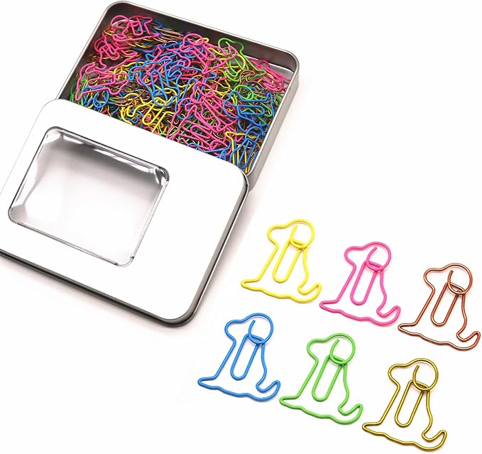 60 Pcs Dog Paper Clips Mixed Color, Dog Office Supplies by NELJIBEHU
