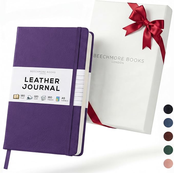 BEECHMORE BOOKS Premium Lined Leather Journal by BeechmoreBooks
