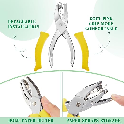 Zonon 3 Pcs Hole Punch Shapes Single Hole Paper Punchers - Image 3