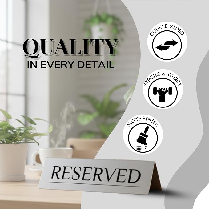6 Reserved Table Signs – Silver Stainless Steel | Elegant, Durable & Reusable - Image 6