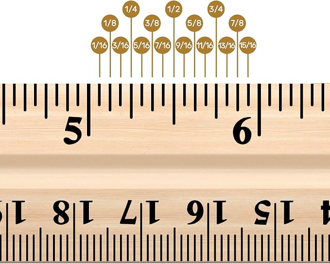 AmazingSpark 12 Pack 12 Pack Wooden Ruler Gifts 12 Inch Bulk Wood Measuring - Image 3