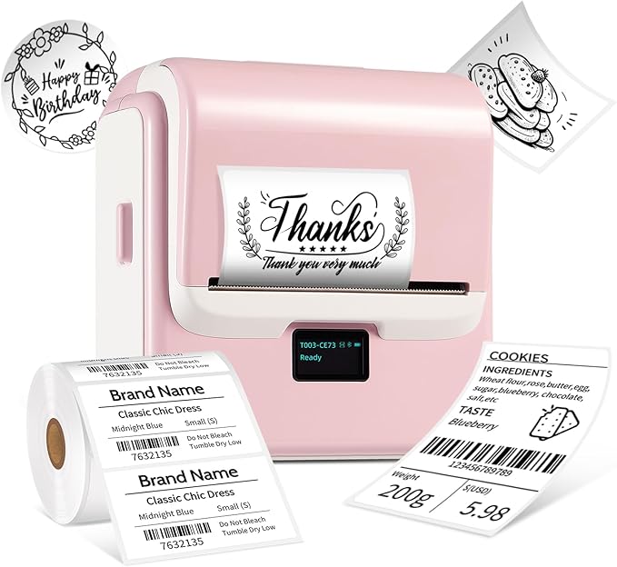 ORGSTA Label Maker Machine with Tape, T003 Thermal Label Maker, 3.15 Inch Bluetooth Label Printer Compatible with Phone & PC, Sticker Printer Barcode Thermal Maker for Small Business, Home, School-DeskLoop Office