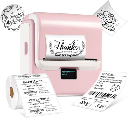 ORGSTA Label Maker Machine with Tape, T003 Thermal Label Maker, 3.15 Inch Bluetooth Label Printer Compatible with Phone & PC, Sticker Printer Barcode Thermal Maker for Small Business, Home, School-DeskLoop Office