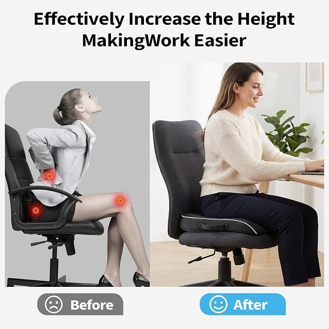 Large Memory Foam Seat Cushion, Non-Slip Cover Chair Pad - Image 6