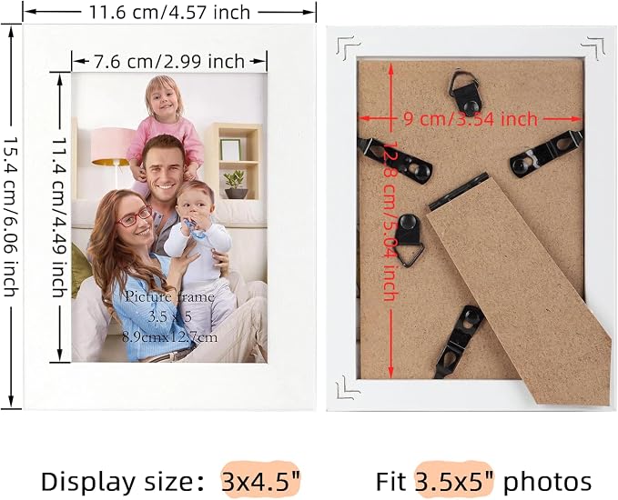 Giftgarden 12 Pack 3.5x5 Picture Frame White, 3.5 by 5 Photo Frames Bulk - Image 3