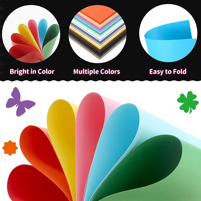 100 Sheets Colored Cardstock 8.5 "x 11", 65LB 180GSM Craft Bulk Construction - Image 3