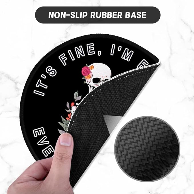 ITNRSIIET Round Mouse Pad with Stitched Edge Premium-Textured Waterproof - Image 3