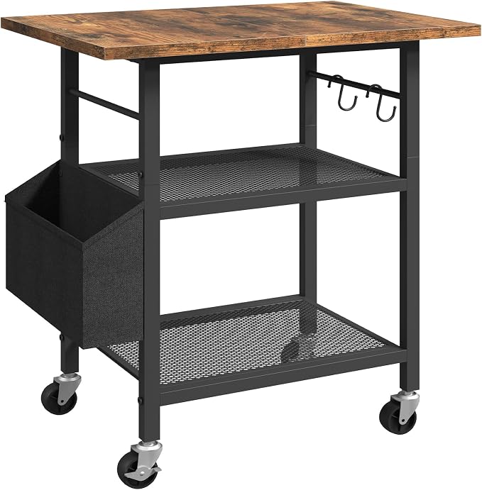 MAHANCRIS 3-Tier Printer Stand, Rolling Printer Table on Wheels, Industrial - Image 9