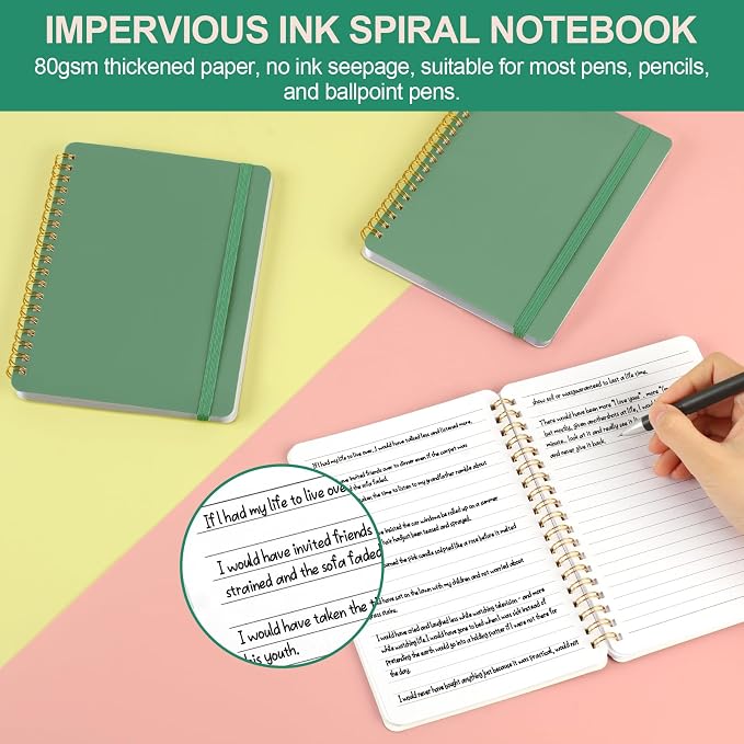 Utron 3 PCS Small Spiral Notebook 5x7, Notebooks - Image 4