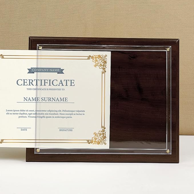 Fine Stationery Walnut Certificate Award Plaque - Image 4