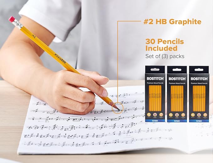 Bostitch Premium #2 Pencils, Premium Wood, Unsharpened, HB Graphite - Image 4