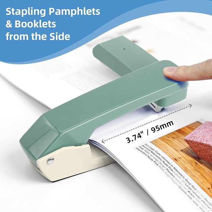 Deli/EZWORK Swing-Arm Swivel Stapler, 25 Sheets Capacity, 360 Degree Rotate - Image 2