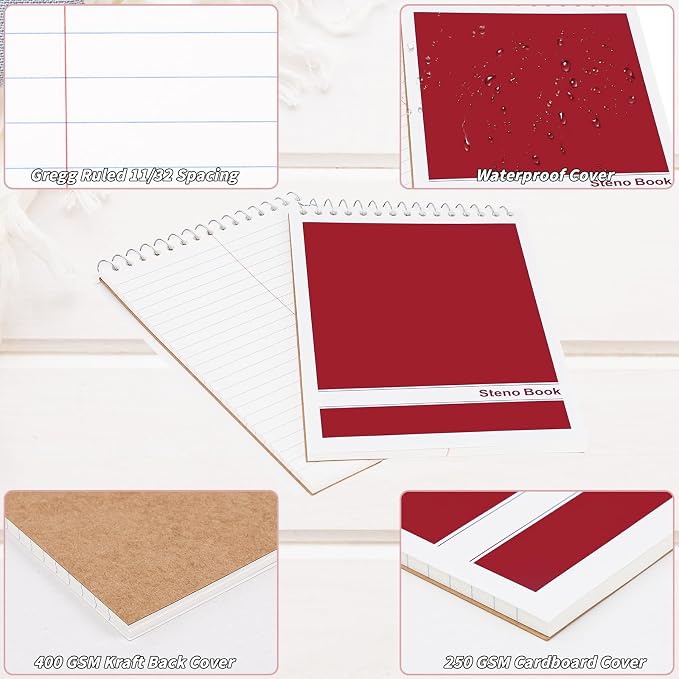 16 Pack Steno Pads 6 x 9 in Top Spiral Notebook Bulk Pack 960 Total Sheets - Image 4