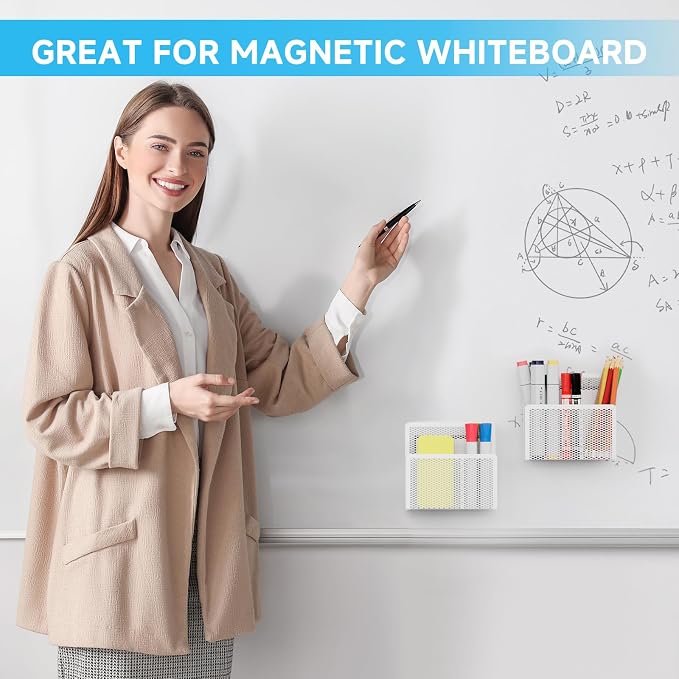 Marbrasse Magnetic Dry Erase Marker Holder, Mesh Pen Holder - Image 5