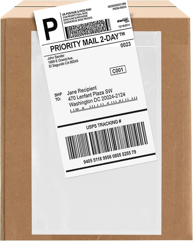 1000 Count 6.5" x 10" Shipping Label Envelopes, Top Loading by GPI+POLY