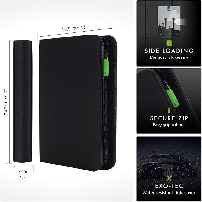 Vault X 4 Pocket Zip Binder, 160 Cards, Exo-Tec Material, 20 Side-Loading Pages - Image 2