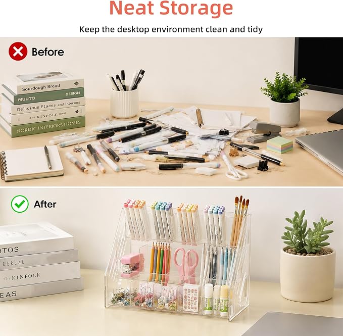 Acrylic Pen Pencil Holder for Desk - Image 4
