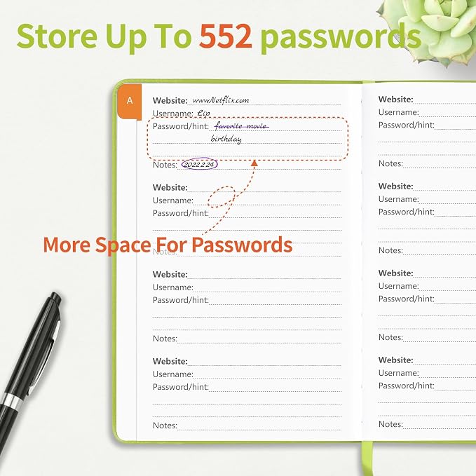 Password Book with Alphabetical Tabs, Password Keeper Book - Image 3