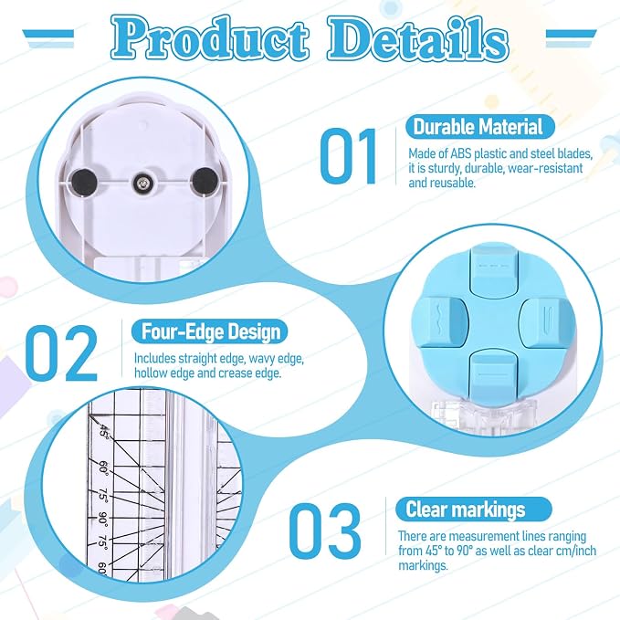 2 Pcs 4-in-1 Paper Cutter, Perforated, Creasing Blades - Image 3