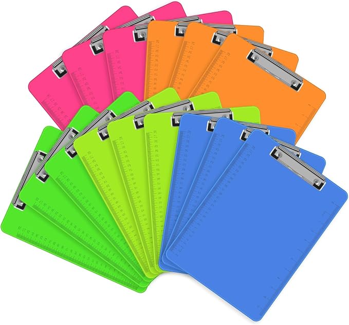 HERKKA 15 Pack Plastic Clipboards, Low Profile, Standard A4 Letter Size by HERKKA