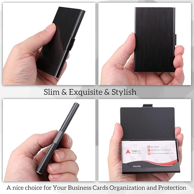 Slim Business Card Case for Men & Women, Pocket Metal Case, Professional - Image 5