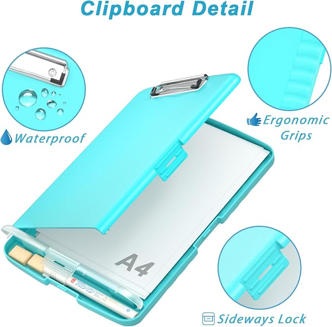 Rimilak Clipboard with Storage, 8.5 x 11'' High Capacity Clip Board, - Image 5