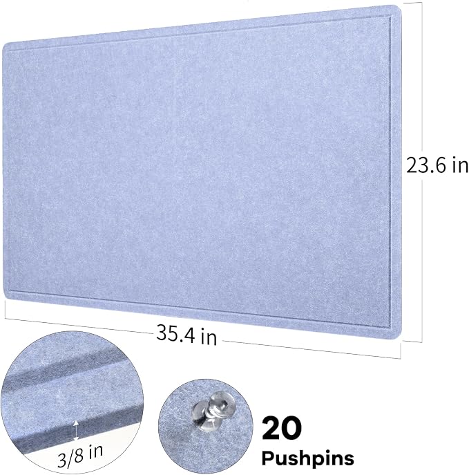 Lightomorrow Bulletin Board, 36 x 24 inches Felt Board - Image 7
