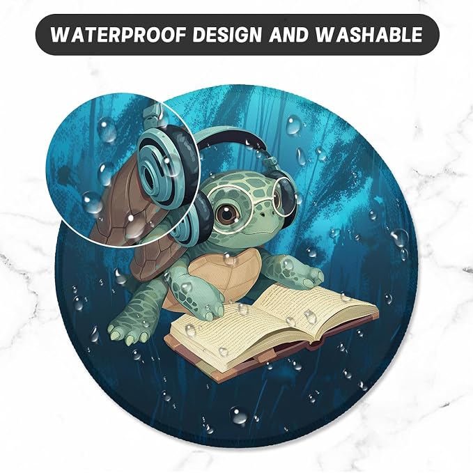 ITNRSIIET Round Mouse Pad with Stitched Edge Premium-Textured Waterproof - Image 5