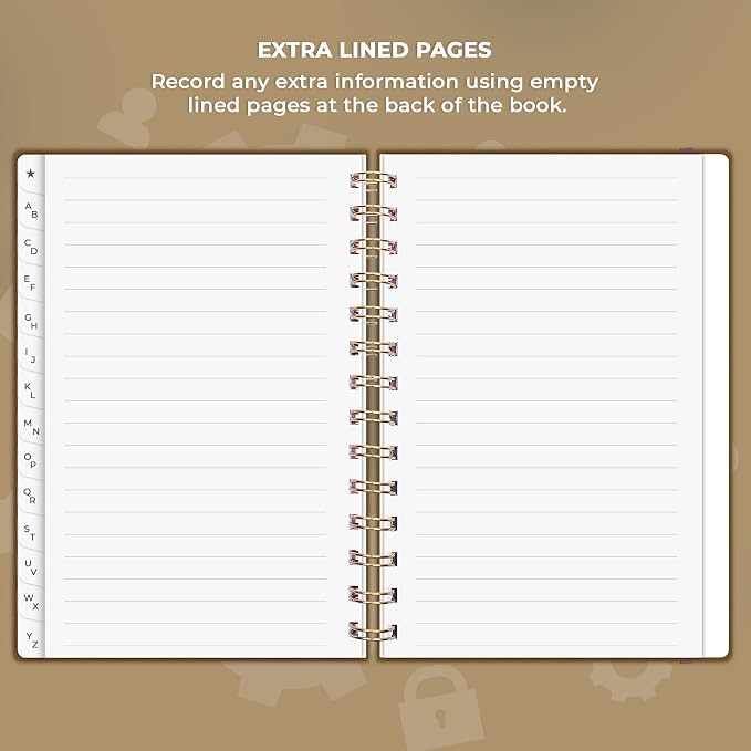 Clever Fox Password Book Spiral – Internet Address & Password Organizer - Image 6