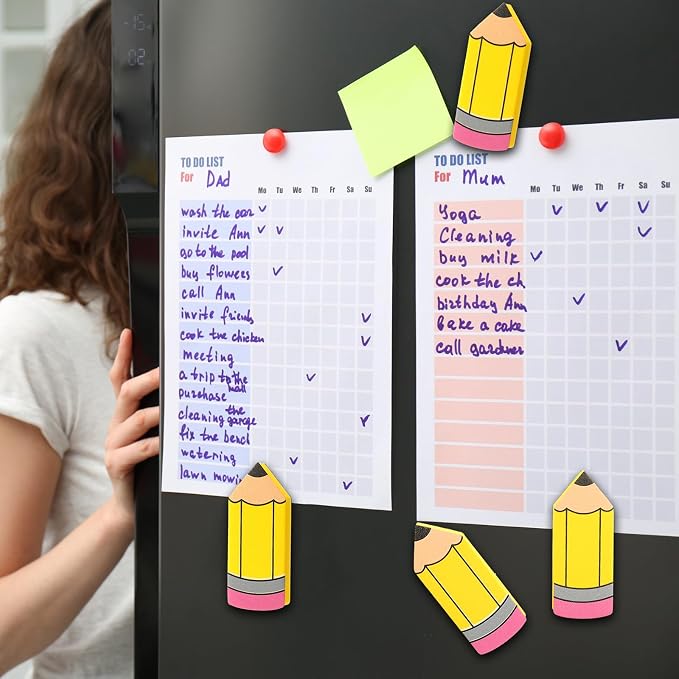 Kolldenn 8 Pcs Back to School Pencil Shaped Magnetic Dry Erase Erasers - Image 7