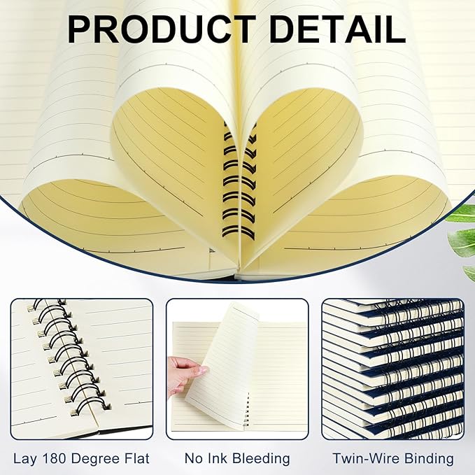 Yahenda 108 Pcs Spiral Notebook Bulk A5 Journal Lined 8.3'' x 5.5'' Writing Composition Paper Small Notepad Subject Notebook for Students Office Business Back to School Supplies (Deep Blue)-DeskLoop Office