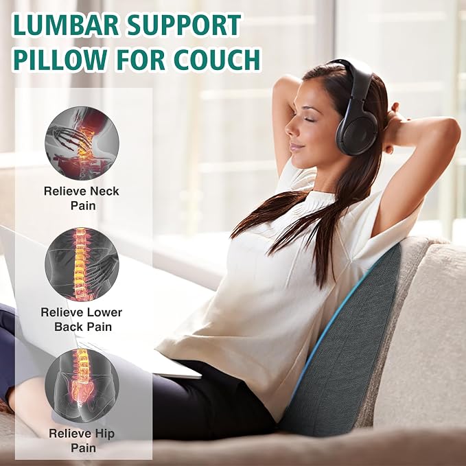 TANYOO Back Support Pillow for Recliner Soft Dual Layer Lumbar Support Pillow - Image 5