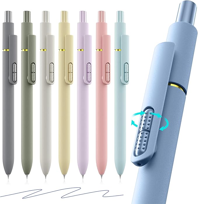 Blue Gel Pens, 8 Pack, 0.7mm Retractable, Smooth No Smudge | 0.7mm Smooth by JIMMIDDA