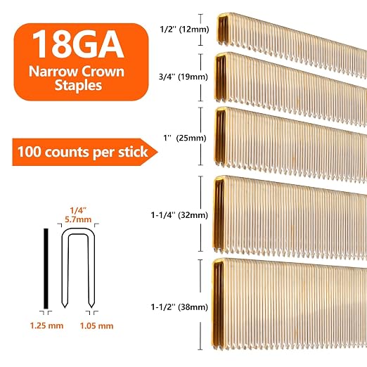 SITLDY1000-Count 1-1/4 Inch Length, 18 Gauge 1/4 Inch Narrow Crown Staples - Image 2