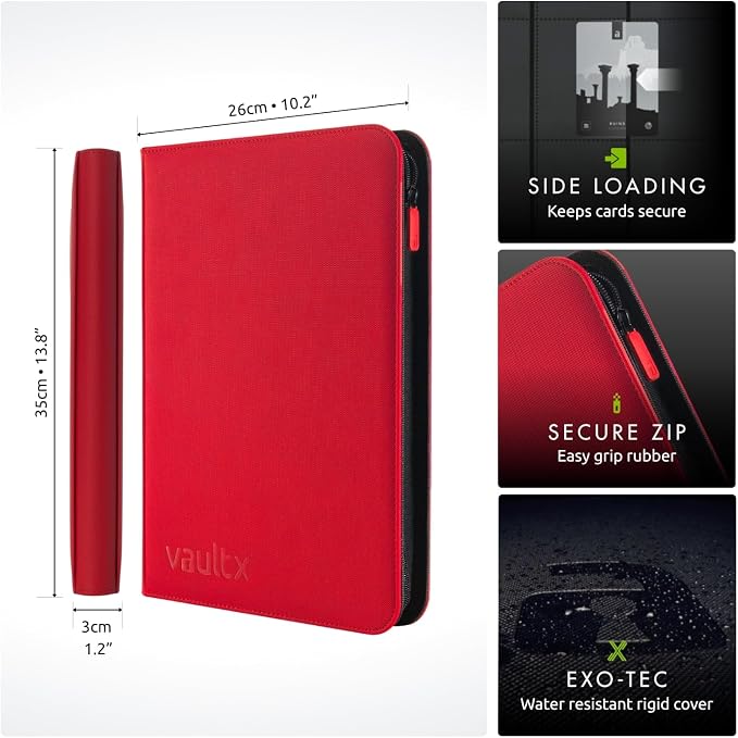 Vault X 9 Pocket Zip Binder, 360 Cards, Exo-Tec Material, 20 Side-Loading Pages - Image 2
