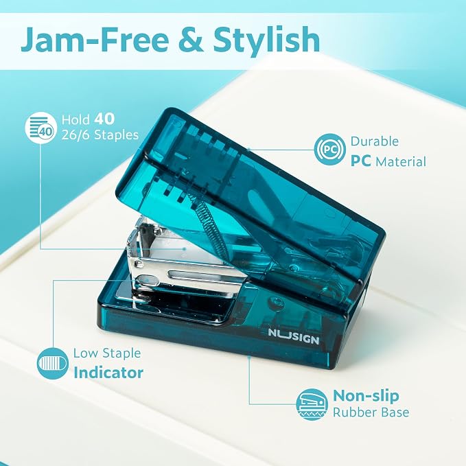 NUSIGN Mini Stapler with 830 Staples, Small Cute Desk Staplers, 25 Sheet - Image 4