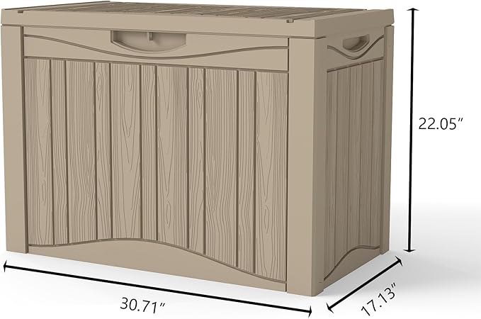 50 Gallon Lockable Resin Deck Box, Waterproof & UV-Resistant Outdoor Storage Box for Outdoor Cushion Storage, Garden Tools & Pool Accessories Storage, Gray-DeskLoop Office