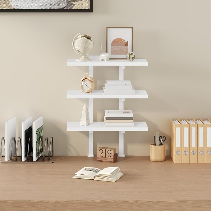 MAHANCRIS Clamp On Desk Organizer, 3-Tier Desktop Bookshelf, Adjustable Desk - Image 2
