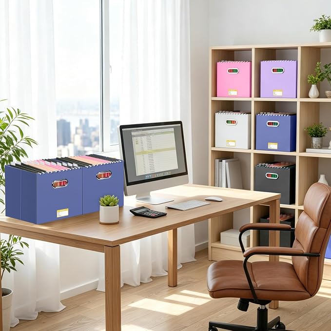 BALEINE File Organizer Box, Cardboard File Folder Organizer - Image 2