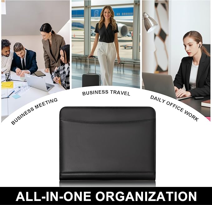 Leathario Portfolio Binder, Includes 10 Sheet Protectors and 3 Notepads - Image 8