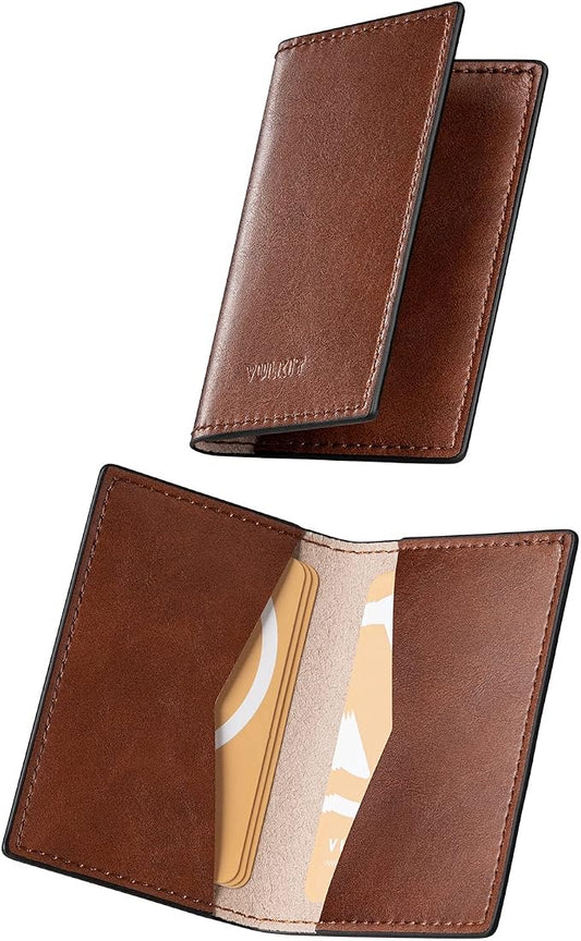 VULKIT Leather Business Card Holder 2 Sided Slim Business Name Card Organizer by VULKIT