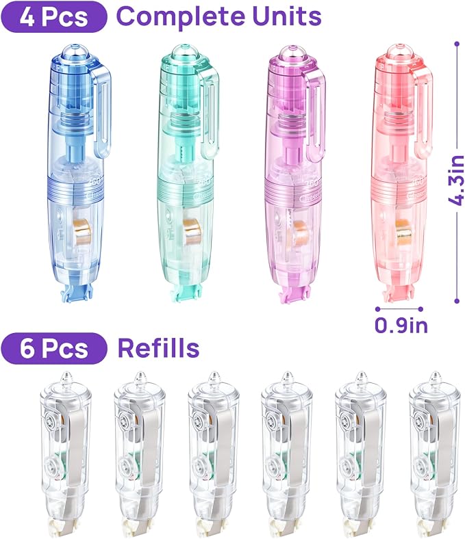 Refillable Retractable Correction Tape, Smooth Pull Out White Correction Tape - Image 2