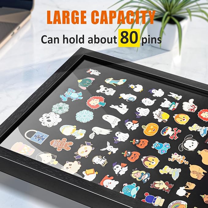 tutata 12x16 Pin Display Case, Enamel Pin Display Frame, Pin Collection Display - Image 6