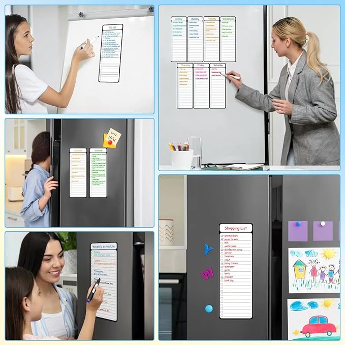 7-Piece Magnetic Dry Erase to-Do List White Board, Chore Chart, Dry Erase - Image 7