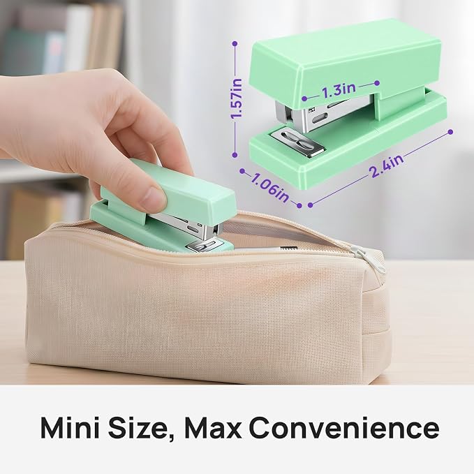 Mini Stapler with 2000 Staples, 30 Sheet Capacity, Jam-Free Small Desktop - Image 2