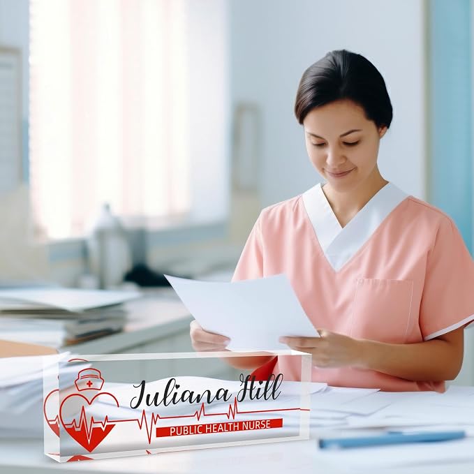 Personalized Name Plate for Desk, Nurse Office Decor for Women and Men - Image 2
