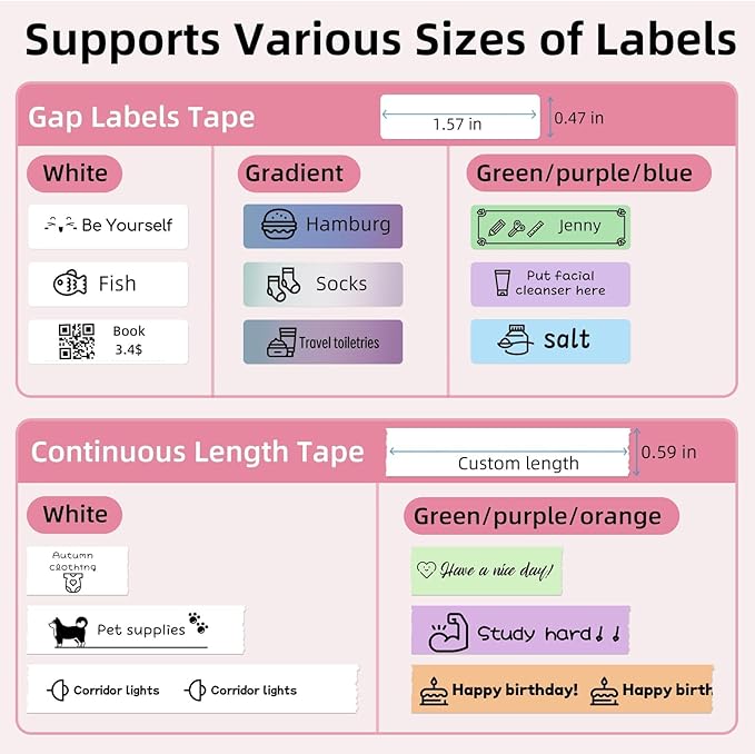 ORGSTA S001 Label Maker Machine with Tape, Portable Bluetooth Label Maker for Home and Office Organization, Thermal Label Printer Mini Sticker Maker with Multiple Templates, Pink-DeskLoop Office