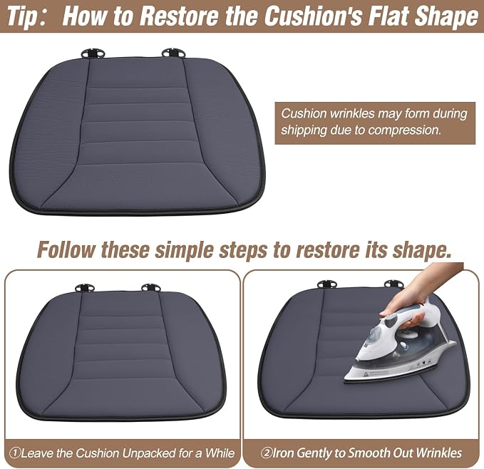 MYFAMIREA 2PCS Car Seat Cushion Pad 1.2" Thick Comfort Seat Protector - Image 8