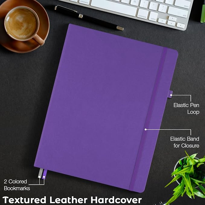 College Ruled Notebook, A4 Hardcover Leather Notebook - Image 5