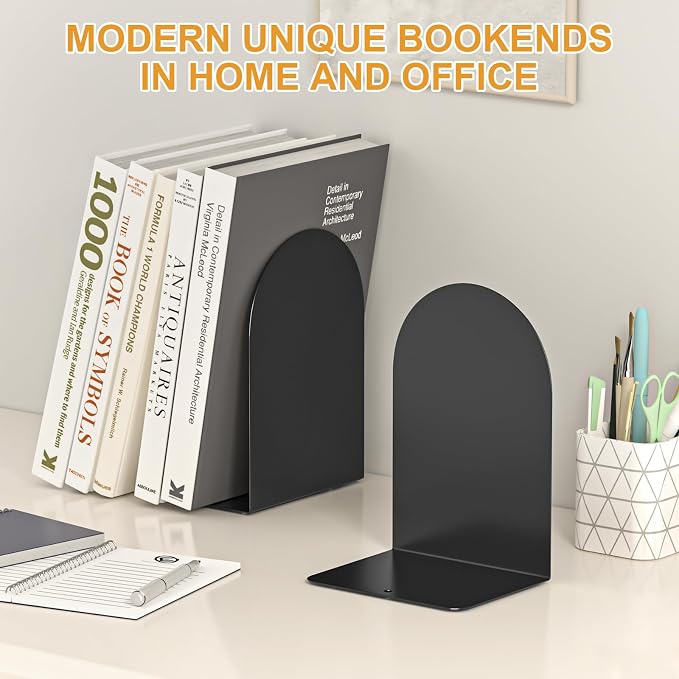 Bookends 1 Pair, Metal Round Bookends - Image 4